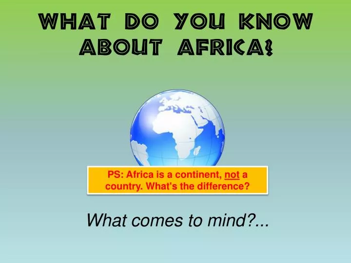 what do you know about africa