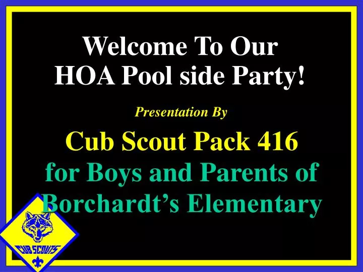presentation by cub scout pack 416 for boys and parents of borchardt s elementary