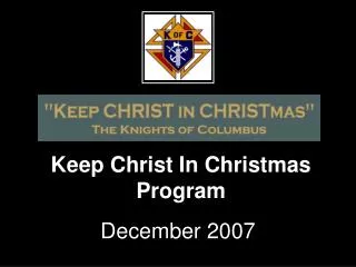 keep christ in christmas program