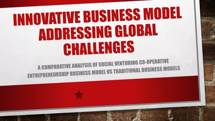 innovative business model addressing global challenges