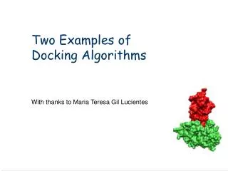 Two Examples of Docking Algorithms