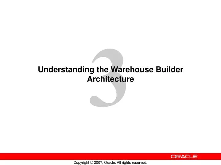 understanding the warehouse builder architecture