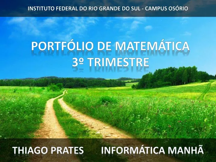 PPT - PORTFÓLIO DE MATEMÁTICA 3º TRIMESTRE PowerPoint Presentation ...