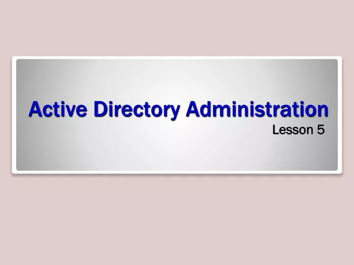 active directory administration