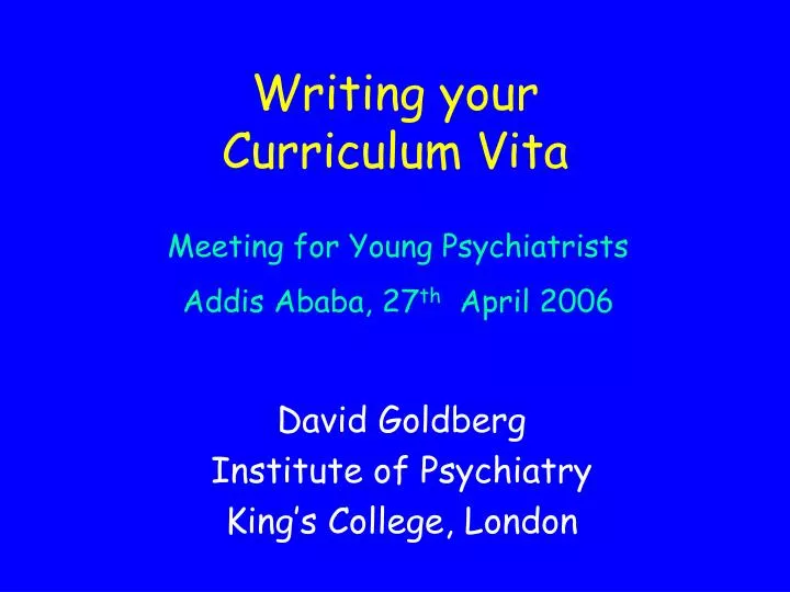 writing your curriculum vita
