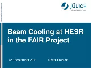 Beam Cooling at HESR in the FAIR Project