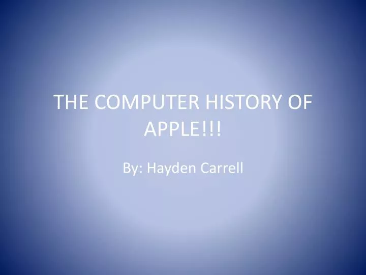 the computer history of apple