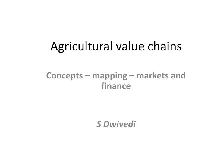 agricultural value chains