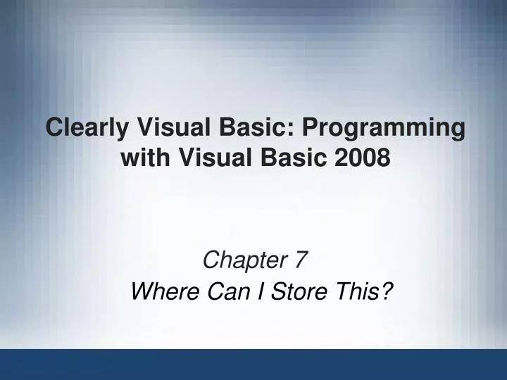 clearly visual basic programming with visual basic 2008