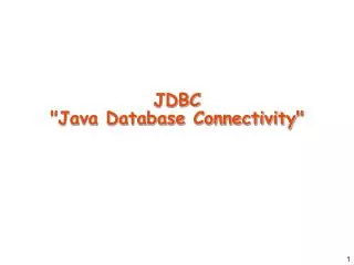 JDBC &quot;Java Database Connectivity&quot;