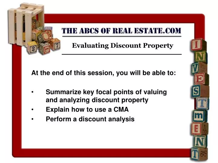 evaluating discount property