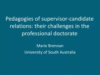 Pedagogies of supervisor-candidate relations: their challenges in the professional doctorate