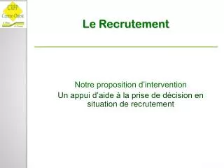 le recrutement