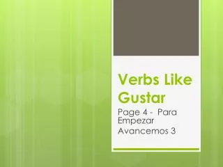 Verbs Like Gustar