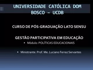 universidade cat lica dom bosco ucdb
