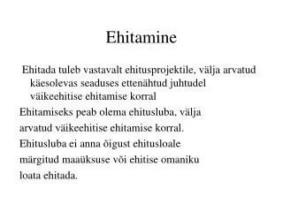 ehitamine