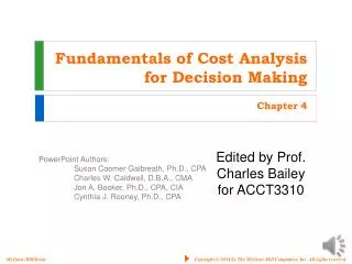 Fundamentals of Cost Analysis for Decision Making