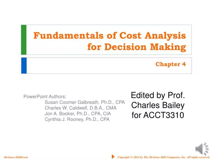 fundamentals of cost analysis for decision making