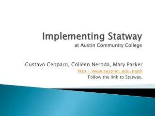Implementing Statway at Austin Community College