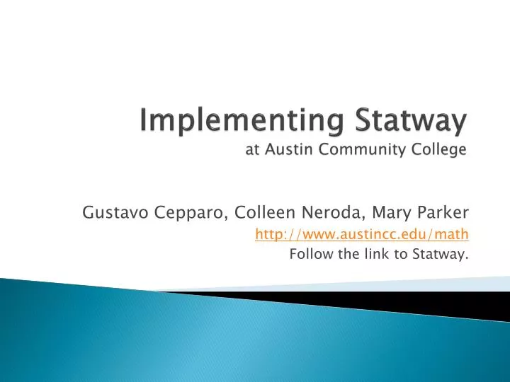 implementing statway at austin community college