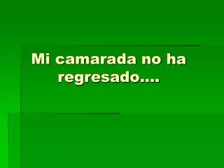 mi camarada no ha regresado