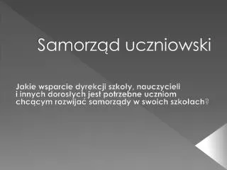 samorz d uczniowski