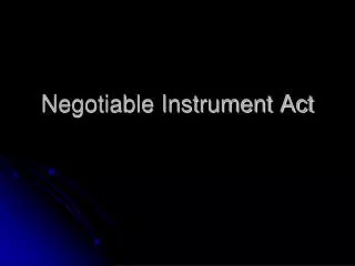 Negotiable Instrument Act