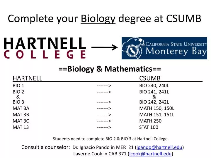 complete your biology degree at csumb