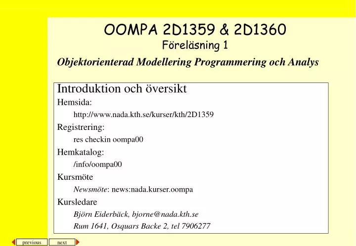 objektorienterad modellering programmering och analys