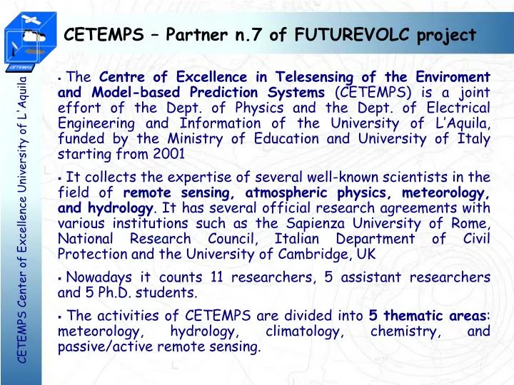 cetemps partner n 7 of futurevolc project