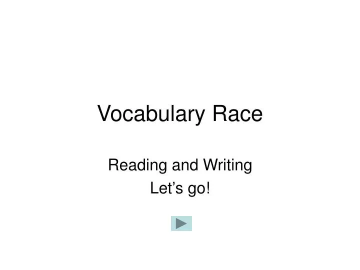 vocabulary race