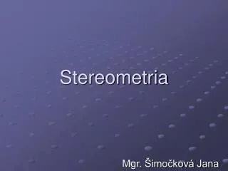stereometria