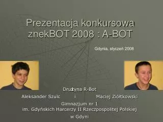prezentacja konkursowa znekbot 2008 a bot