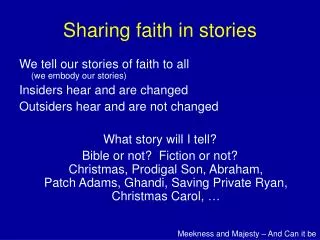 Sharing faith in stories