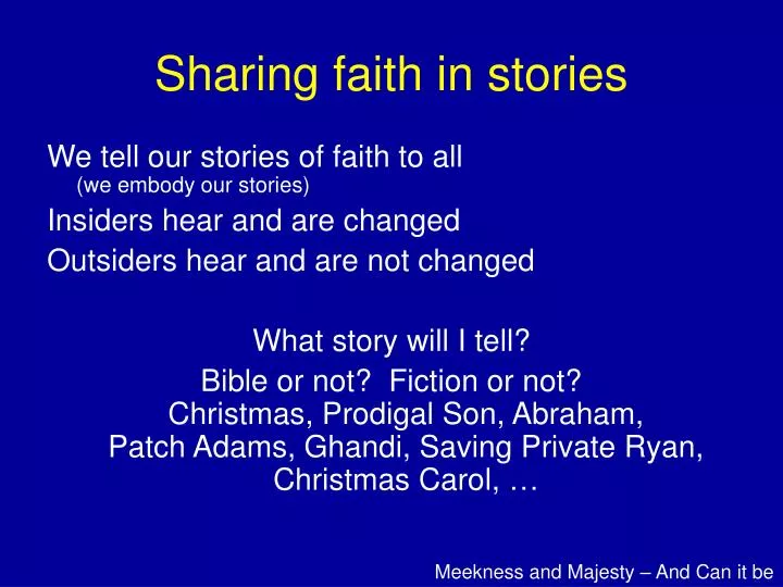 sharing faith in stories