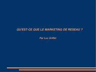 qu est ce que le marketing de reseau