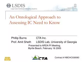 An Ontological Approach to Assessing IC Need to Know