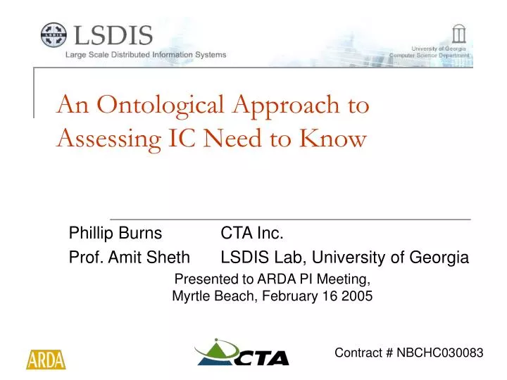 an ontological approach to assessing ic need to know