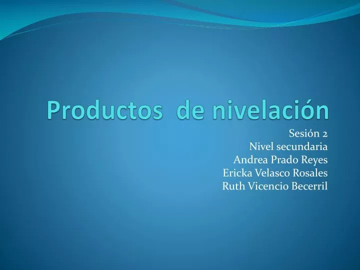 productos de nivelaci n