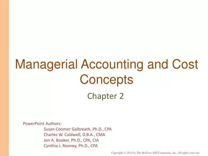 managerial accounting and cost concepts