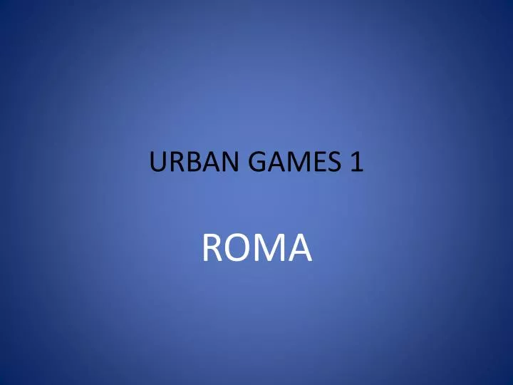 urban games 1