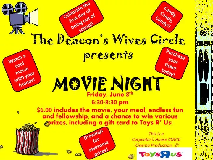 the deacon s wives circle presents movie night