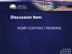 Discussion Item: - slide 1