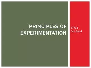 Principles of Experimentation