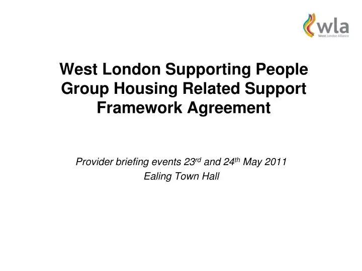 west london supporting people group housing related support framework agreement