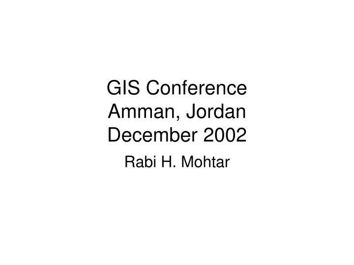 gis conference amman jordan december 2002