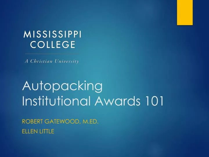 autopacking institutional awards 101