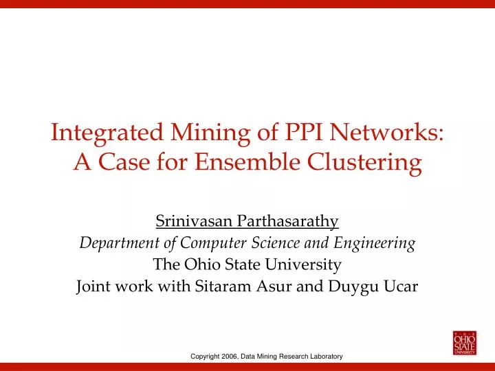 integrated mining of ppi networks a case for ensemble clustering
