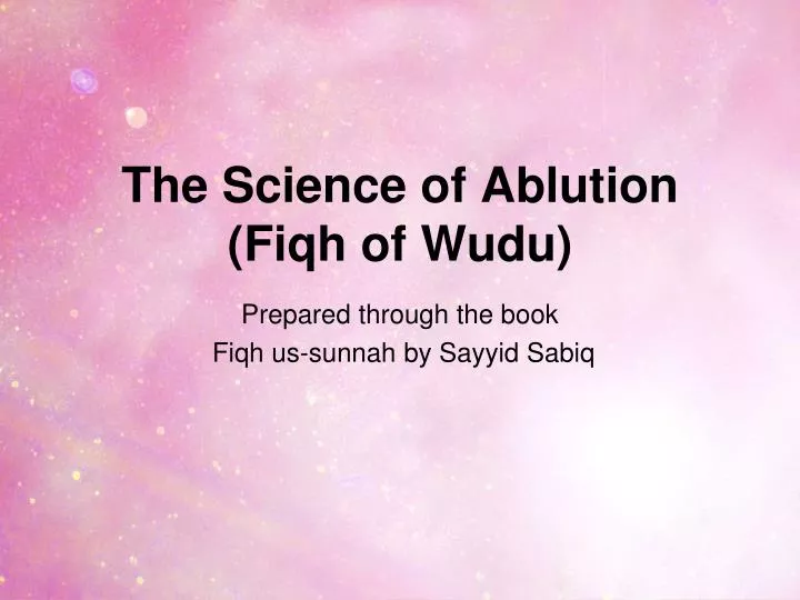 the science of ablution fiqh of wudu