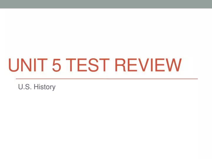 unit 5 test review